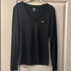 Lacoste black long sleeve shirt v neck